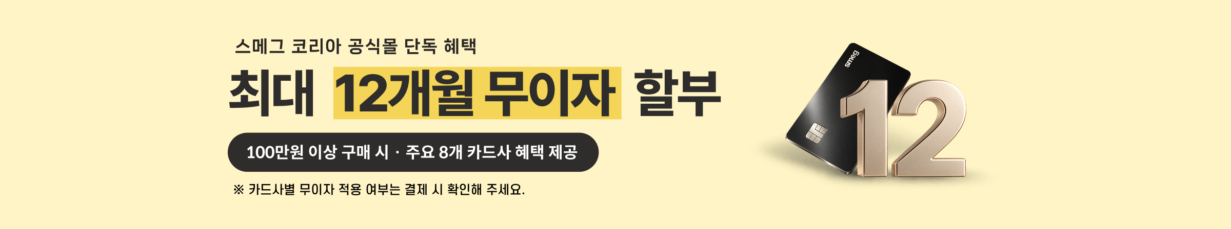 최대 12개월 무이자 할부